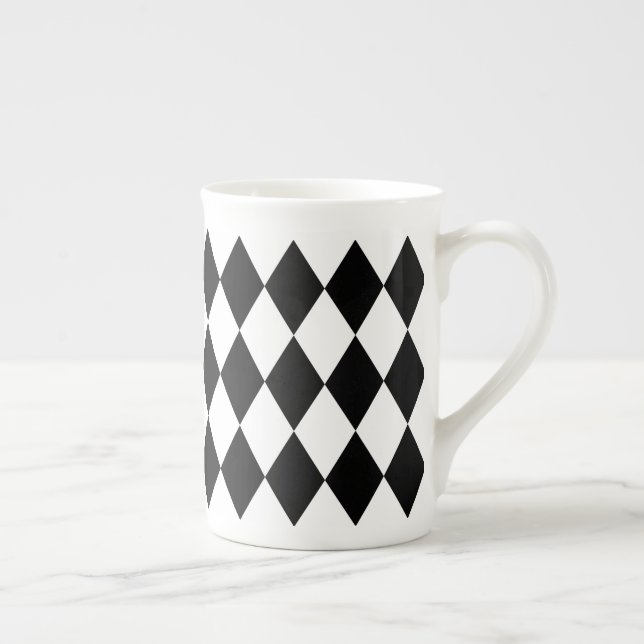 Taza De Porcelana Harlequin negro (Derecha)