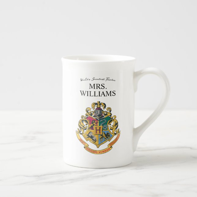 Taza De Porcelana Harry Potter | Hogwarts Crest Teacher Personalize (Derecha)