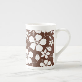 TAZA DE PORCELANA HAWAIIAN HULA (HIBISCUS) BROWN