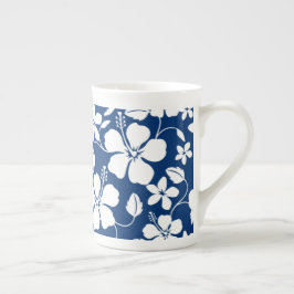 TAZA DE PORCELANA HAWAIIAN HULA (HIBISCUS) NAVY