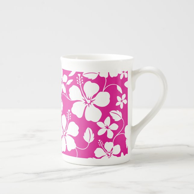 TAZA DE PORCELANA HAWAIIAN HULA (HIBISCUS) ROPA CALIENTE (Derecha)