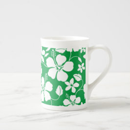 TAZA DE PORCELANA HAWAIIAN HULA (HIBISCUS) VERDE