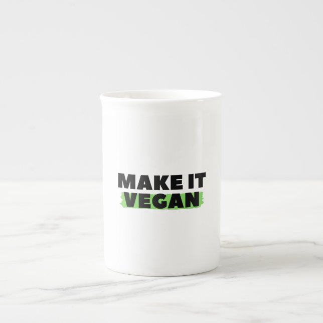 Taza De Porcelana Haz que sea vegan (Frente)