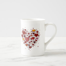 Taza De Porcelana Hearts allover
