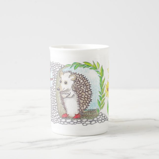 Taza De Porcelana Hedgehog en su casa (Frente)