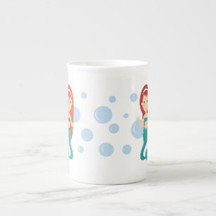 Taza De Porcelana hermanas sirenas personalizados en el océano