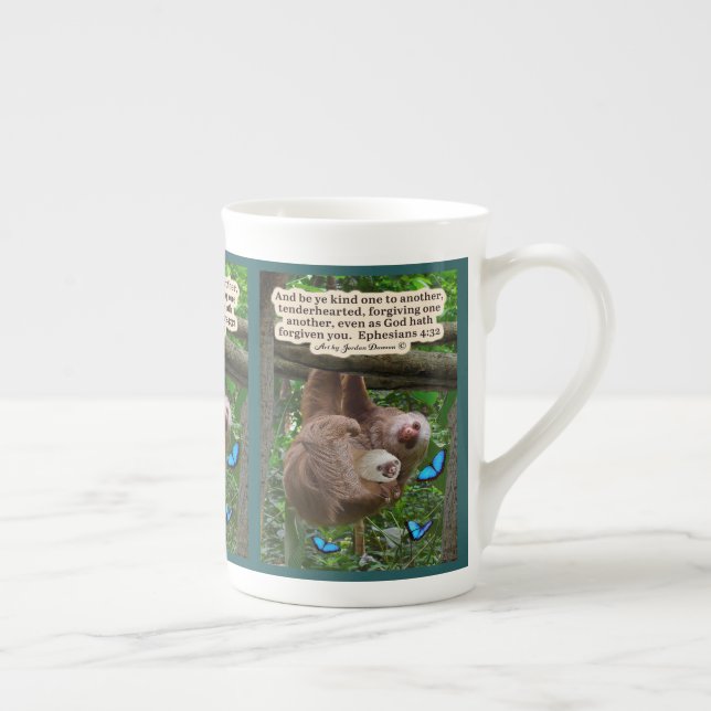 Taza De Porcelana Hermosa Escritura Eslovaca: Efesios 4:32 (Derecha)