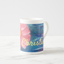 Taza De Porcelana Hermosa Flor Personalizada