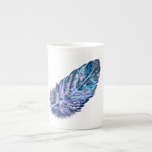 Taza De Porcelana Hermosa pluma - Elige tu color