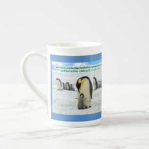 Taza De Porcelana Hermosas Escrituras Pingüinas 1 Juan 4:16