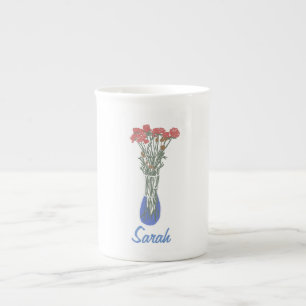 Taza De Porcelana Hermoso Ilustracion de flores originales