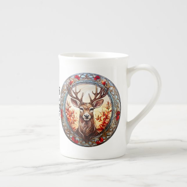 Taza De Porcelana Hermoso reno de vidrio templado (Derecha)