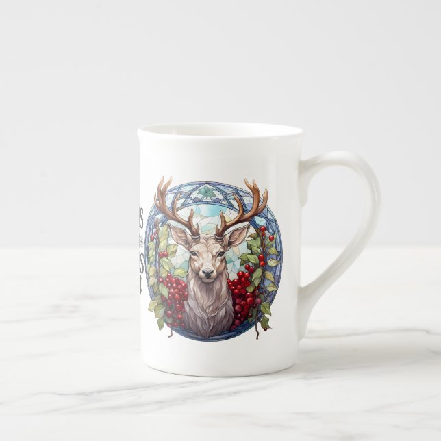 Taza De Porcelana Hermoso reno de vidrio templado (Derecha)