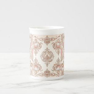 Taza De Porcelana Hermoso Rosa de oro Mozaik Vintage