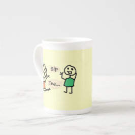 Taza De Porcelana Hey quiero tomar té con huesos de China por RoseWr
