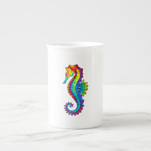 Taza De Porcelana Hipoahoría marino poligonal arcoiris