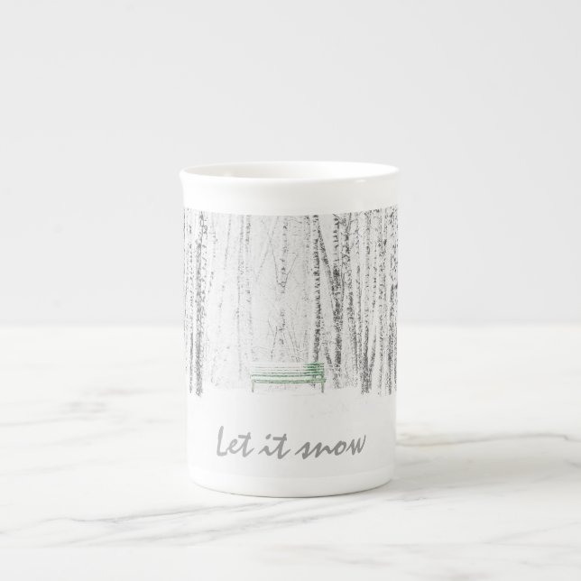 Taza De Porcelana Historia de los Navidades blancos (Frente)