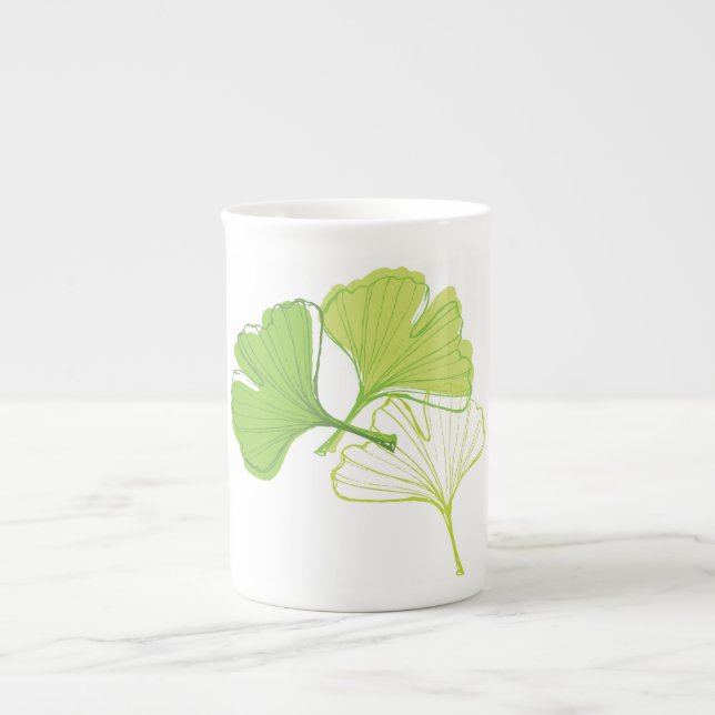 Taza De Porcelana Hoja del Ginkgo (Frente)