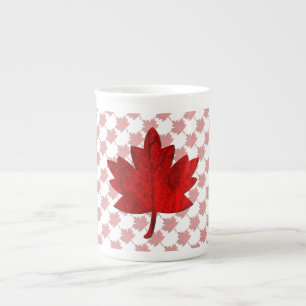 Taza De Porcelana Hojas de arce de Canadá