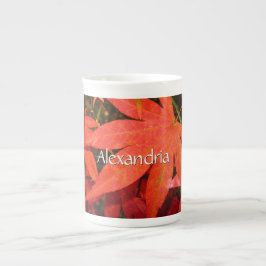 Taza De Porcelana Hojas de arce de Crimson - Personalizadas