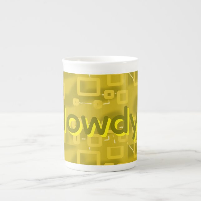 Taza De Porcelana Hola Geométrico  (Frente)