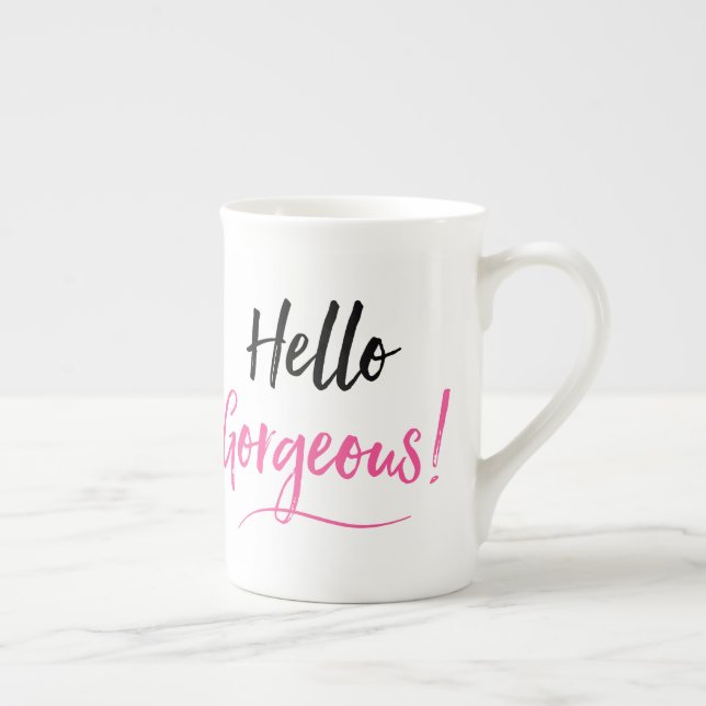 Taza De Porcelana Hola Gorgeous (Derecha)