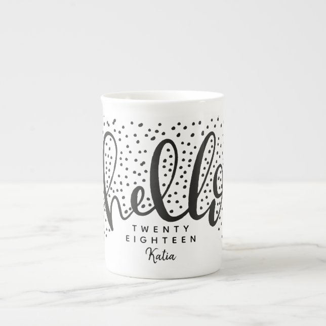 TAZA DE PORCELANA HOLA NIEVE (Frente)