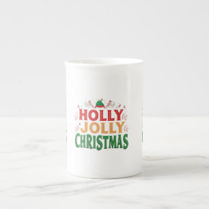 Taza De Porcelana Holly Jolly Navidades huelen a China Mug
