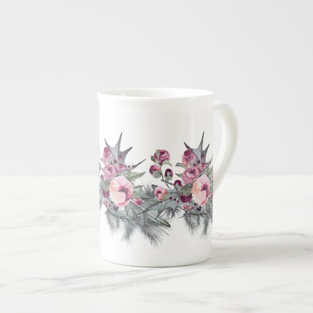 Taza De Porcelana Holly Plum Rosa Garland (Derecha)