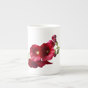 Taza De Porcelana Hollyhocks hueso china mug