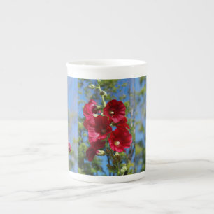 Taza De Porcelana Hollyhocks hueso china mug
