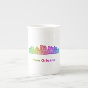 Taza De Porcelana Horizonte de New Orleans del arco iris