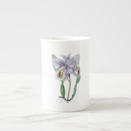 Taza De Porcelana Hueso botánico de Cattleya Orchid