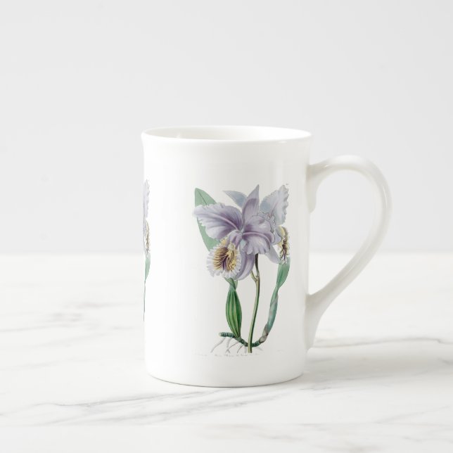 Taza De Porcelana Hueso botánico de Cattleya Orchid (Derecha)