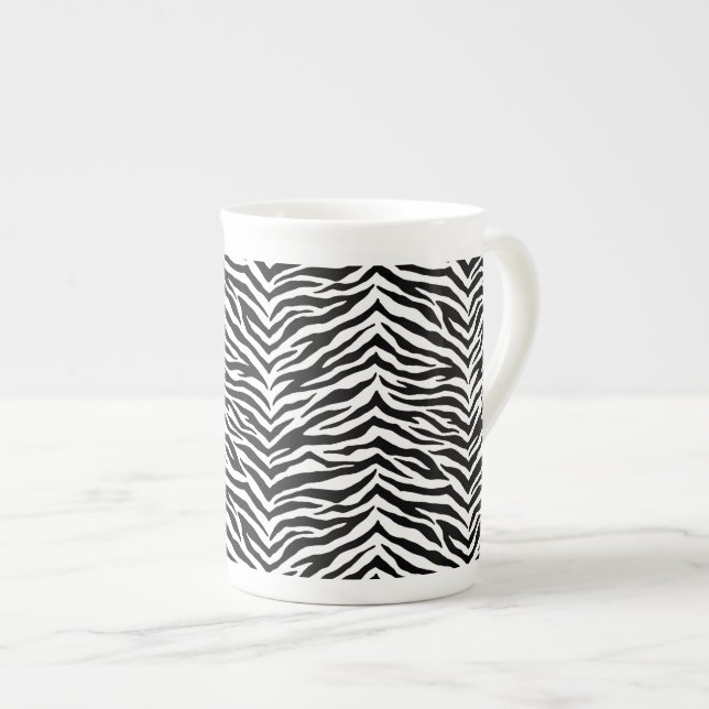 Taza De Porcelana Hueso China Mug-Zebra Imprimir Hueso China Mug (Derecha)