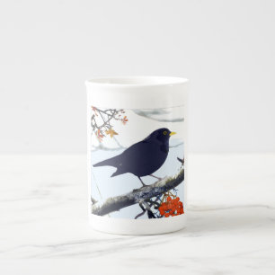 Taza De Porcelana Hueso chino de ave negra