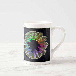 Taza De Porcelana Hueso chino hongo arcoiris