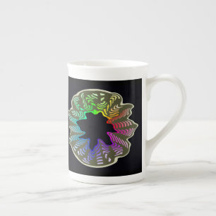 Taza De Porcelana Hueso chino hongo arcoiris