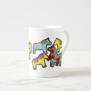 Taza De Porcelana Hueso de caballos salvajes en China Mug