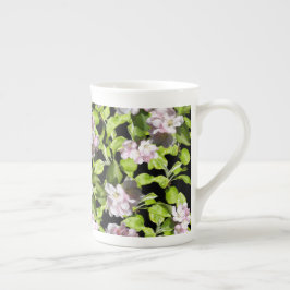 Taza de porcelana hueso de flor de manzano de prim