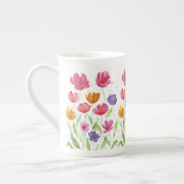 Taza De Porcelana Hueso de flores silvestres China Mug