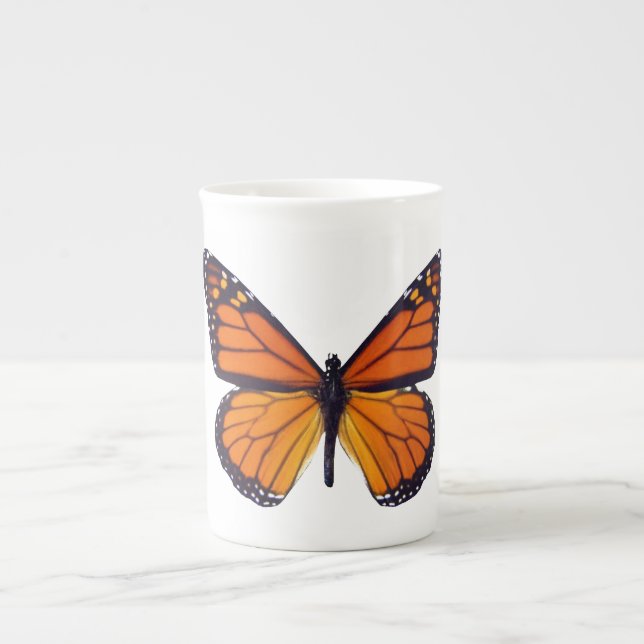 Taza De Porcelana Hueso de mariposa naranja China Mug (Frente)