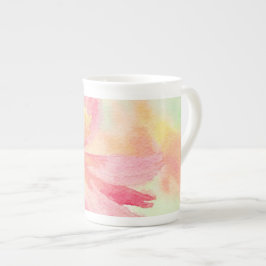 Taza De Porcelana Hueso floral rosa bonito China Mug