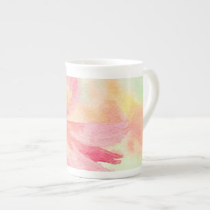 Taza De Porcelana Hueso floral rosa bonito China Mug