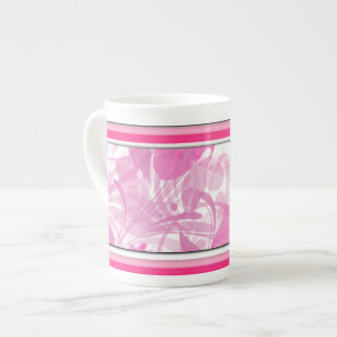 Taza De Porcelana Hueso floral rosa moderno China Mug