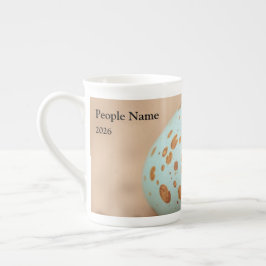Taza De Porcelana Huevo de Robin Moderno Personalizado con Motas