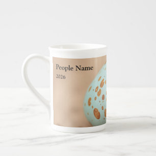 Taza De Porcelana Huevo de Robin Moderno Personalizado con Motas