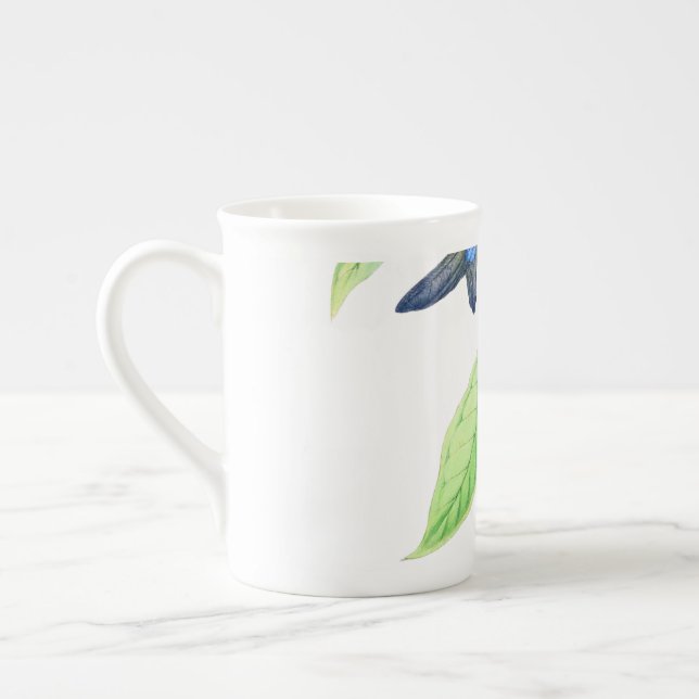 Taza De Porcelana Humingbird E Hybiscus (Izquierda)