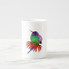 Taza De Porcelana Hummingbird vivo y esponjoso bebé
