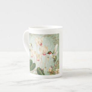 Taza De Porcelana Hummingbirds Francés Vintage moderno